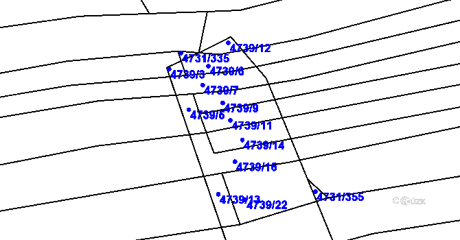 Parcela st. 4739/11 v KÚ Vracov, Katastrální mapa