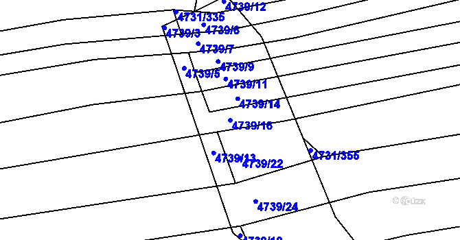 Parcela st. 4739/16 v KÚ Vracov, Katastrální mapa