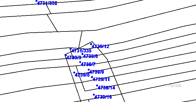 Parcela st. 4739/17 v KÚ Vracov, Katastrální mapa
