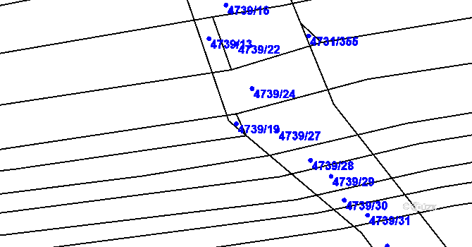Parcela st. 4739/19 v KÚ Vracov, Katastrální mapa
