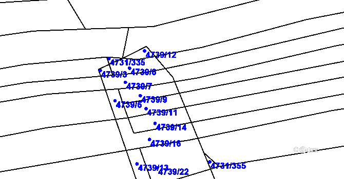 Parcela st. 4739/20 v KÚ Vracov, Katastrální mapa
