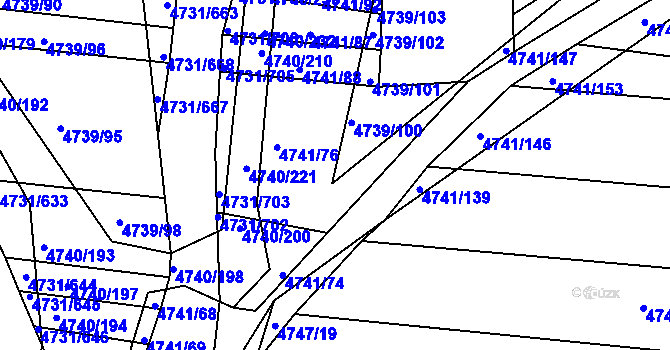 Parcela st. 4739/99 v KÚ Vracov, Katastrální mapa