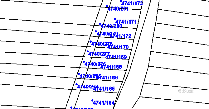 Parcela st. 4741/169 v KÚ Vracov, Katastrální mapa