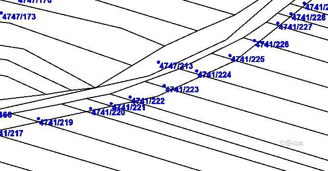 Parcela st. 4741/223 v KÚ Vracov, Katastrální mapa