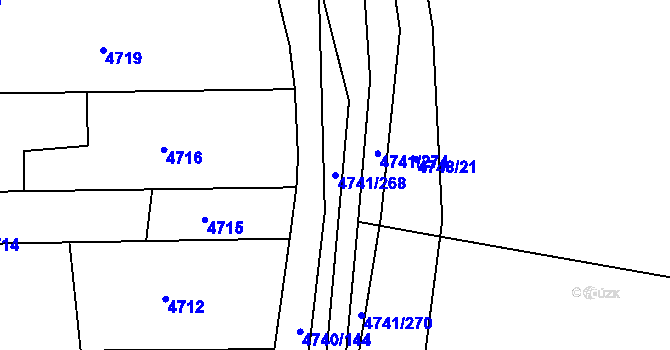 Parcela st. 4741/268 v KÚ Vracov, Katastrální mapa