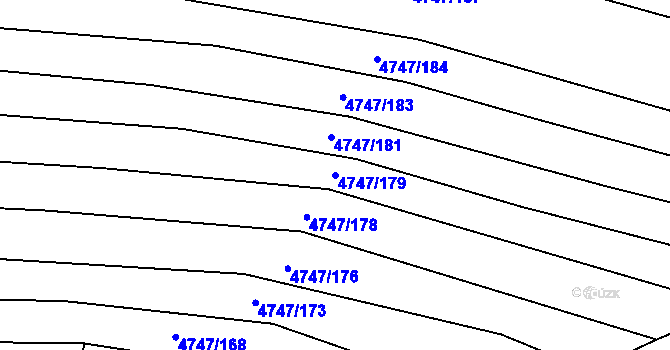 Parcela st. 4747/179 v KÚ Vracov, Katastrální mapa