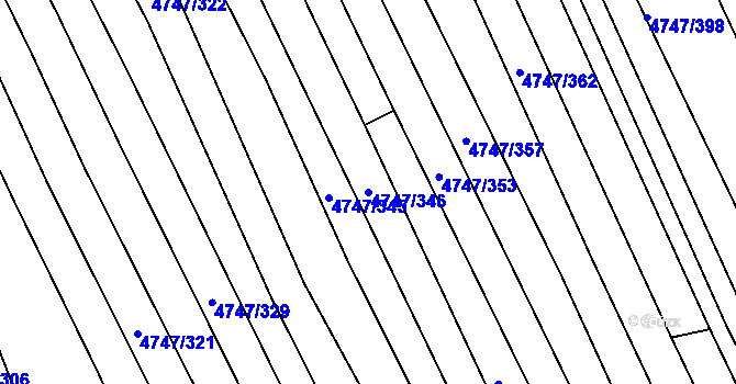 Parcela st. 4747/346 v KÚ Vracov, Katastrální mapa