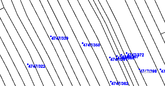 Parcela st. 4747/350 v KÚ Vracov, Katastrální mapa