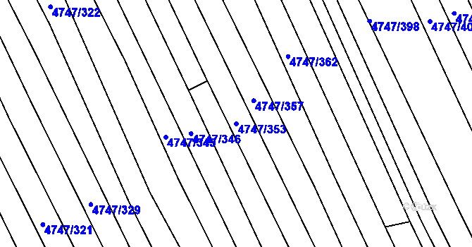 Parcela st. 4747/353 v KÚ Vracov, Katastrální mapa