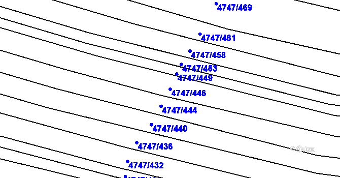 Parcela st. 4747/446 v KÚ Vracov, Katastrální mapa