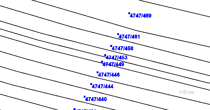 Parcela st. 4747/453 v KÚ Vracov, Katastrální mapa