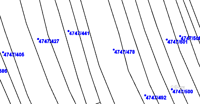 Parcela st. 4747/471 v KÚ Vracov, Katastrální mapa