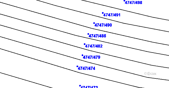 Parcela st. 4747/482 v KÚ Vracov, Katastrální mapa