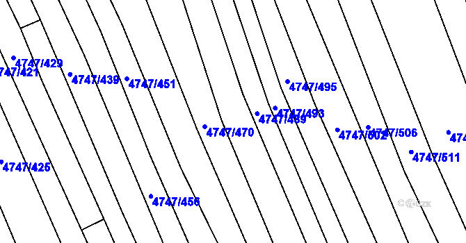 Parcela st. 4747/488 v KÚ Vracov, Katastrální mapa