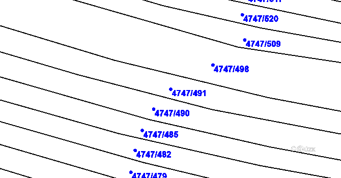 Parcela st. 4747/491 v KÚ Vracov, Katastrální mapa