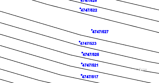 Parcela st. 4747/523 v KÚ Vracov, Katastrální mapa