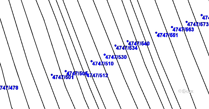 Parcela st. 4747/530 v KÚ Vracov, Katastrální mapa