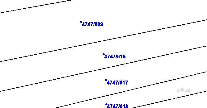 Parcela st. 4747/616 v KÚ Vracov, Katastrální mapa