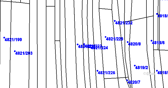 Parcela st. 4821/223 v KÚ Vracov, Katastrální mapa