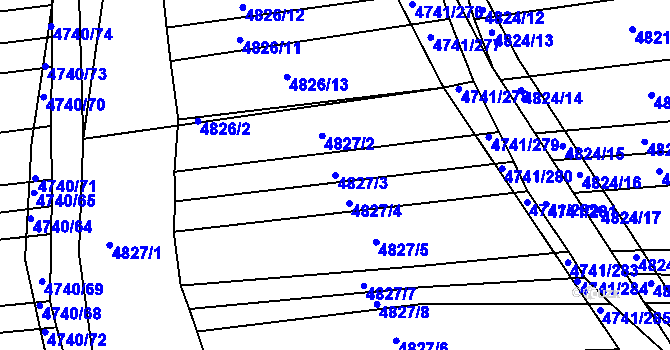 Parcela st. 4827/3 v KÚ Vracov, Katastrální mapa