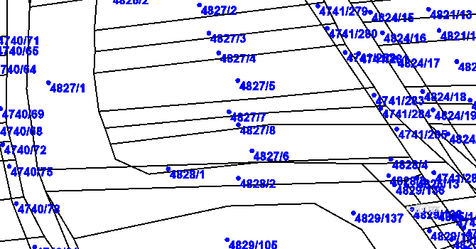 Parcela st. 4827/8 v KÚ Vracov, Katastrální mapa
