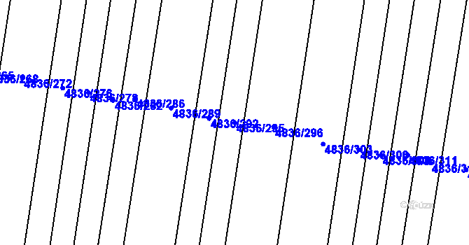 Parcela st. 4836/295 v KÚ Vracov, Katastrální mapa