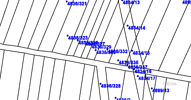 Parcela st. 4836/330 v KÚ Vracov, Katastrální mapa