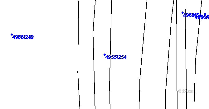 Parcela st. 4955/254 v KÚ Vracov, Katastrální mapa