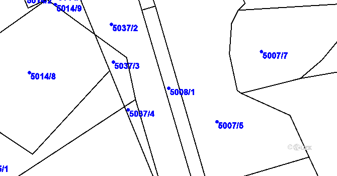 Parcela st. 5008/1 v KÚ Vracov, Katastrální mapa