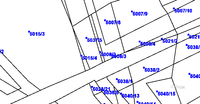Parcela st. 5008/2 v KÚ Vracov, Katastrální mapa