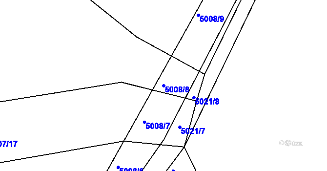 Parcela st. 5008/8 v KÚ Vracov, Katastrální mapa