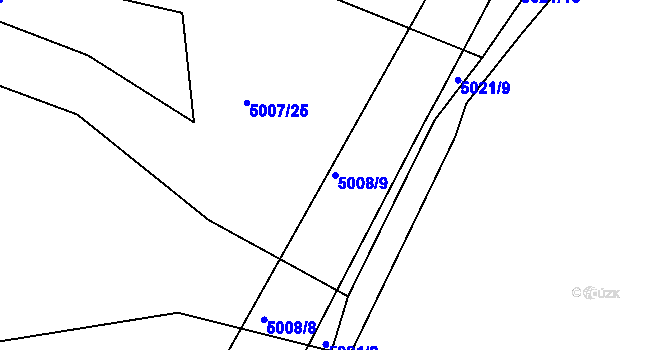 Parcela st. 5008/9 v KÚ Vracov, Katastrální mapa
