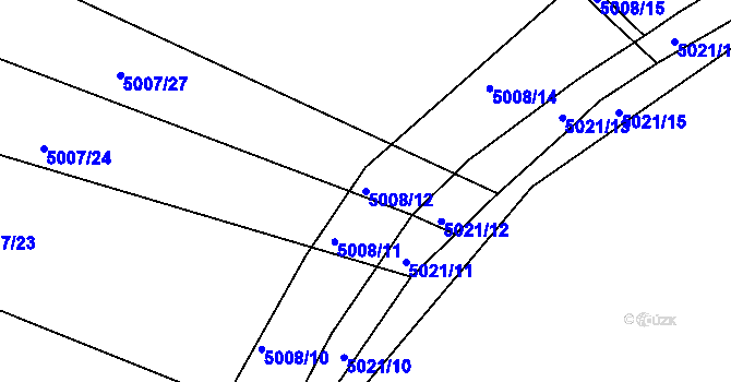 Parcela st. 5008/12 v KÚ Vracov, Katastrální mapa