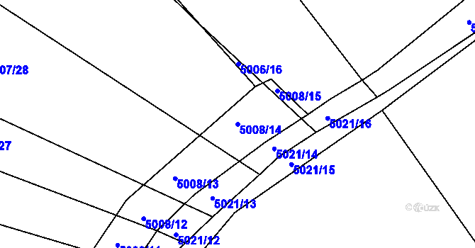 Parcela st. 5008/14 v KÚ Vracov, Katastrální mapa
