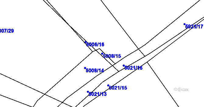 Parcela st. 5008/15 v KÚ Vracov, Katastrální mapa