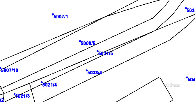 Parcela st. 5021/5 v KÚ Vracov, Katastrální mapa