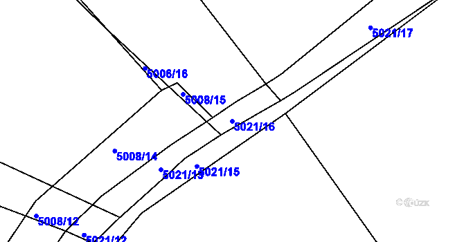Parcela st. 5021/16 v KÚ Vracov, Katastrální mapa