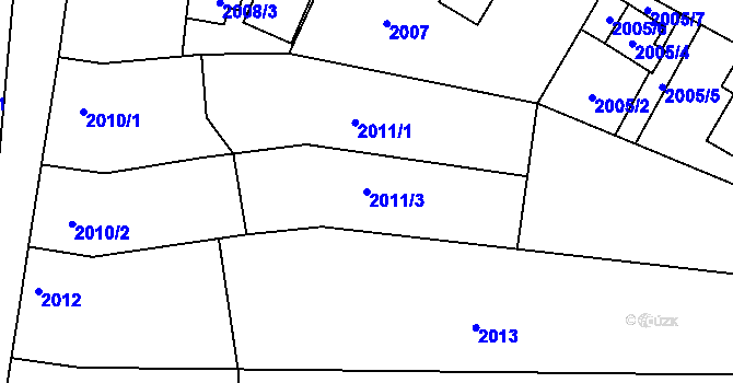 Parcela st. 2011/3 v KÚ Vracov, Katastrální mapa