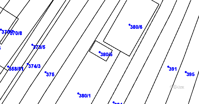 Parcela st. 380/5 v KÚ Vracov, Katastrální mapa