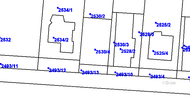 Parcela st. 2530/4 v KÚ Vracov, Katastrální mapa