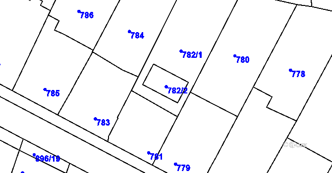 Parcela st. 782/2 v KÚ Vracov, Katastrální mapa