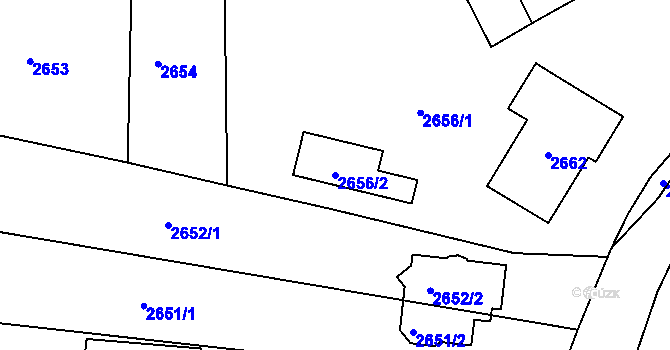 Parcela st. 2656/2 v KÚ Vracov, Katastrální mapa