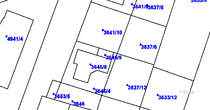 Parcela st. 3645/9 v KÚ Vracov, Katastrální mapa