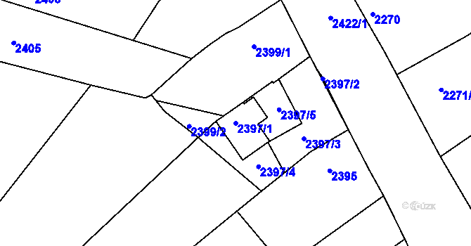 Parcela st. 2397/1 v KÚ Vracov, Katastrální mapa