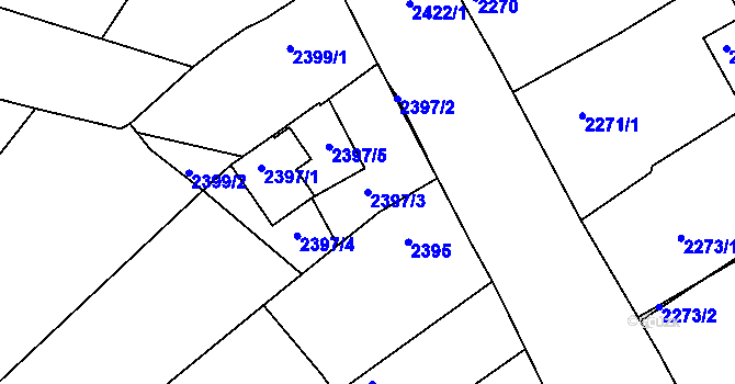 Parcela st. 2397/3 v KÚ Vracov, Katastrální mapa
