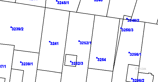 Parcela st. 3252/1 v KÚ Vracov, Katastrální mapa
