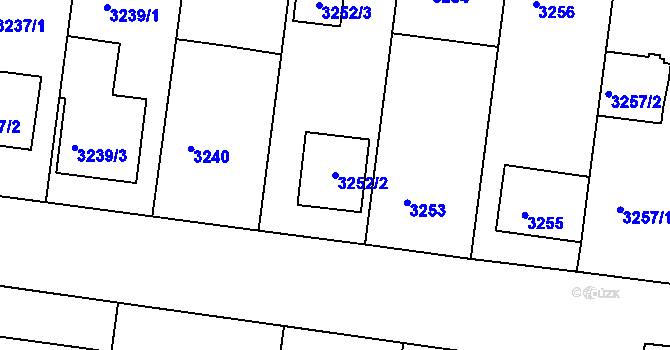 Parcela st. 3252/2 v KÚ Vracov, Katastrální mapa