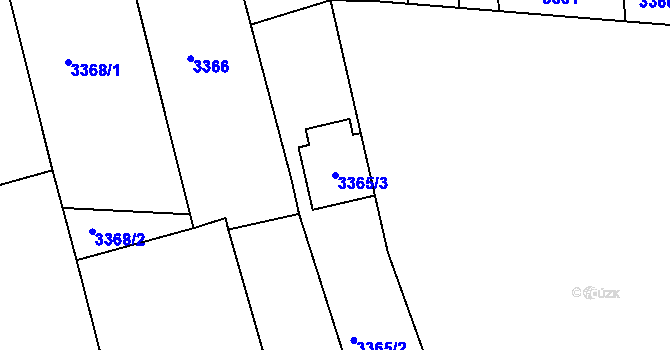Parcela st. 3365/3 v KÚ Vracov, Katastrální mapa