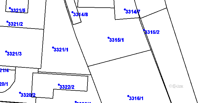 Parcela st. 3316/4 v KÚ Vracov, Katastrální mapa