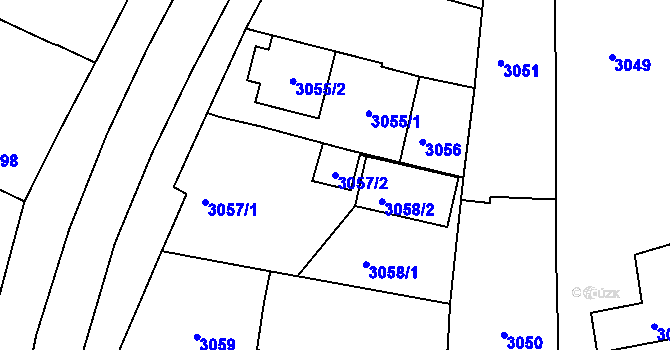 Parcela st. 3057/2 v KÚ Vracov, Katastrální mapa